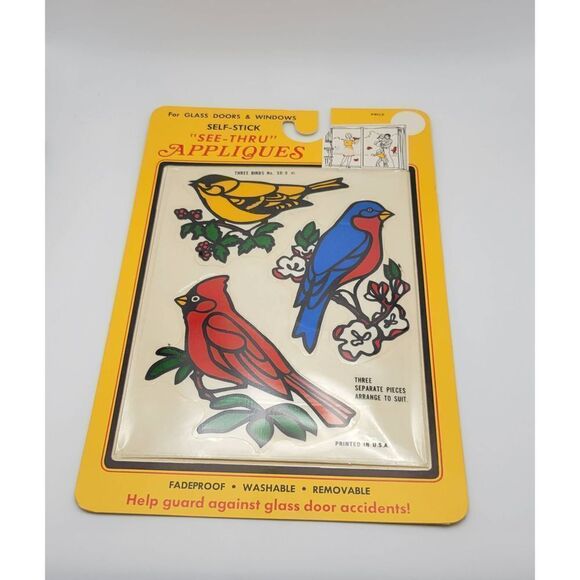 1970's Deadstock Bird Window Appliques Stickers - Picture 4 of 4